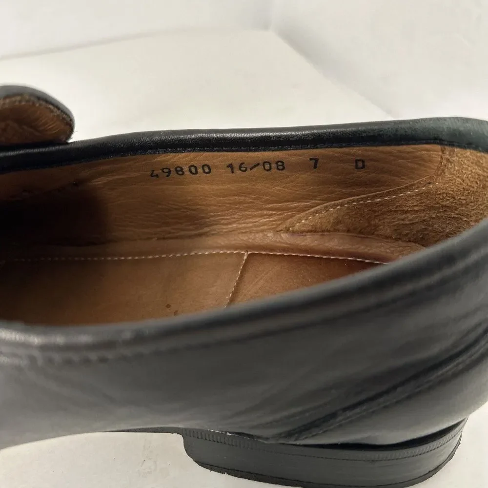 Allen Edmonds‎ MODENA Black Leather Dress Men's 7 D Shoe Loafer Italy EUC